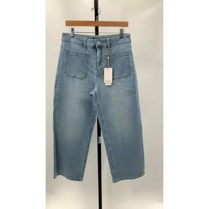 Quince Womens Bella Stretch Patch Pocket Wide Leg Jeans - 26" Frosted Blue 31